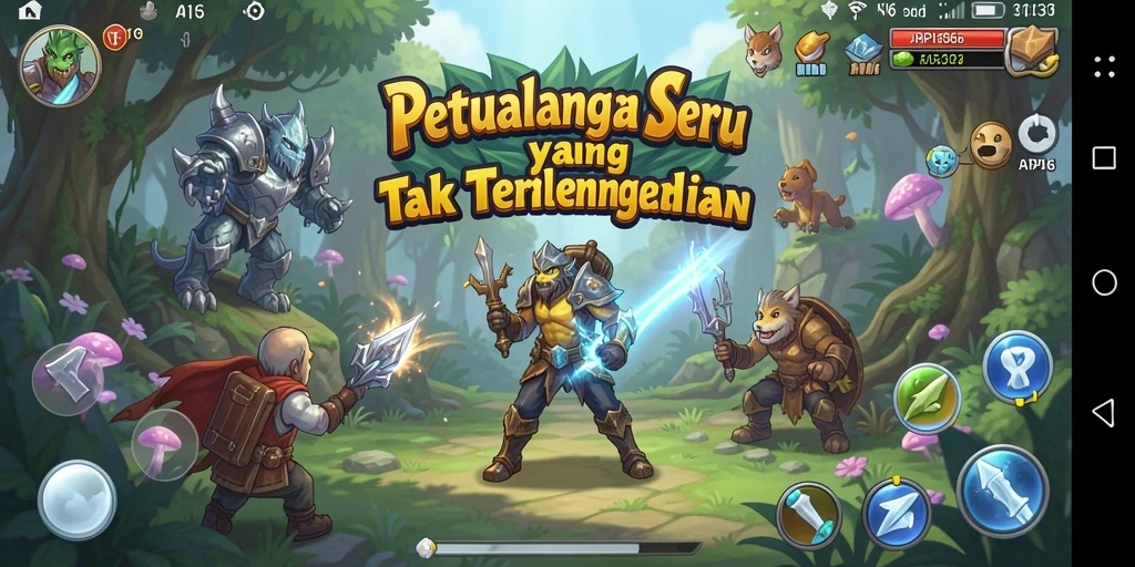 Tangkapan layar menampilkan aksi petualangan seru di API36.