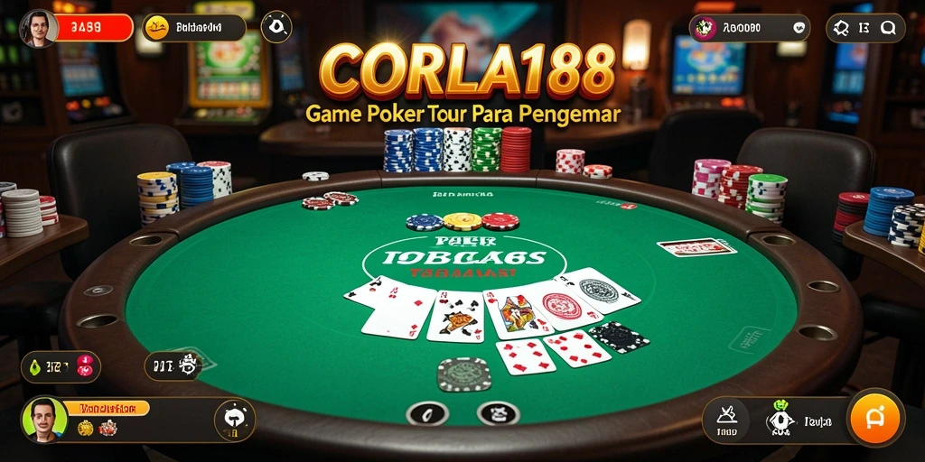 Tampilan gameplay CORLA188 dengan suasana poker yang mendebarkan.