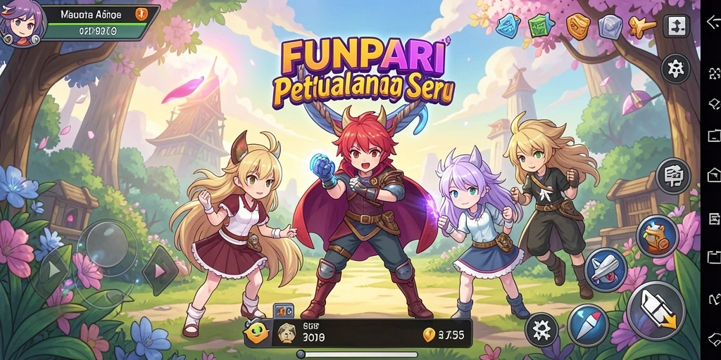 Screenshot gameplay Anime yang menampilkan aksi seru dalam FUNPARI.