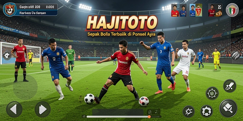 Tampilan gameplay HAJITOTO dengan aksi sepak bola yang mendebarkan.