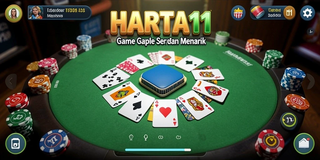 Tampilan antarmuka HARTA11 yang menarik saat bermain Gaple.