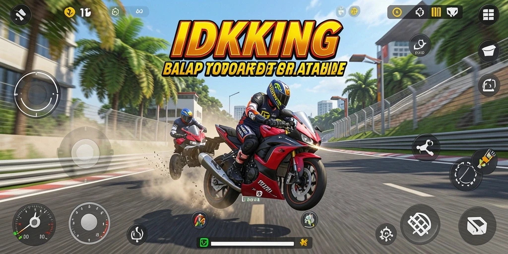 Gameplay mendebarkan di jalur balap penuh tantangan.