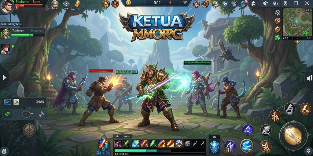 Tampilan gameplay seru dari KETUA dalam dunia MMORPG yang megah.
