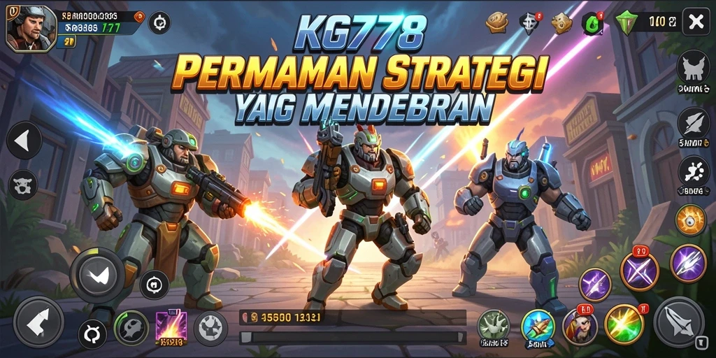 Screenshot utama KG778 menampilkan pertempuran strategi seru.