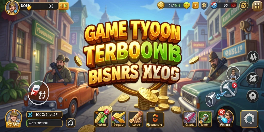 Tampilan gameplay seru dalam KO857 yang menampilkan elemen Tycoon.