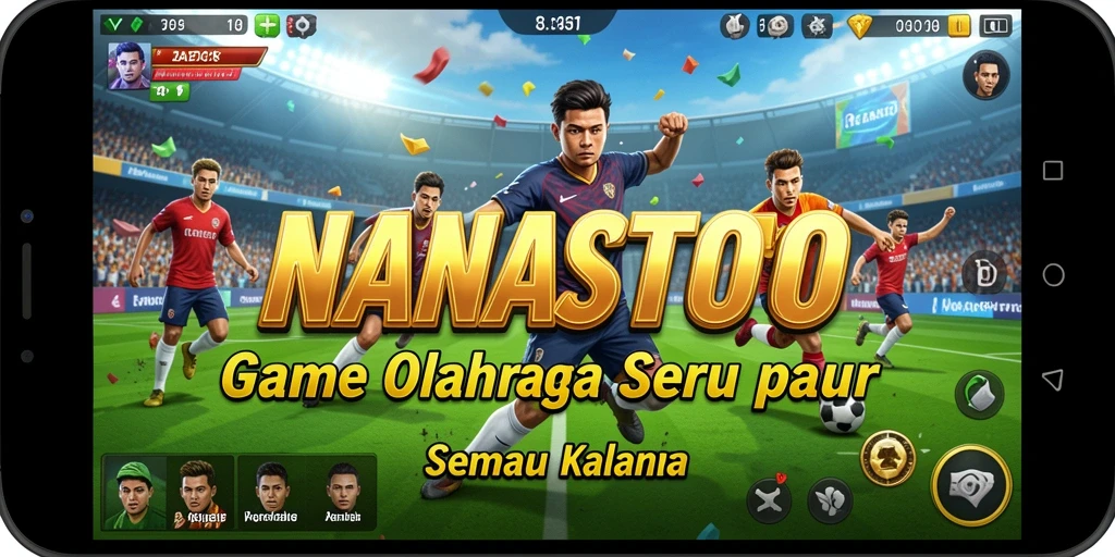 Tampilan utama gameplay NANASTOTO menampilkan aksi seru olahraga.