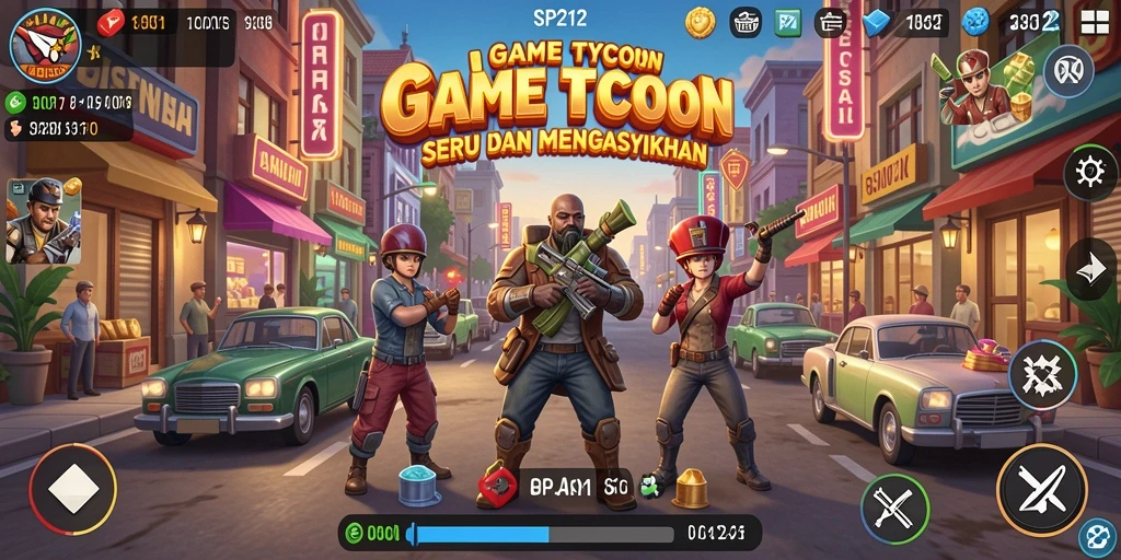 Tampilan menarik dari gameplay SP212 yang menggambarkan strategi Tycoon.