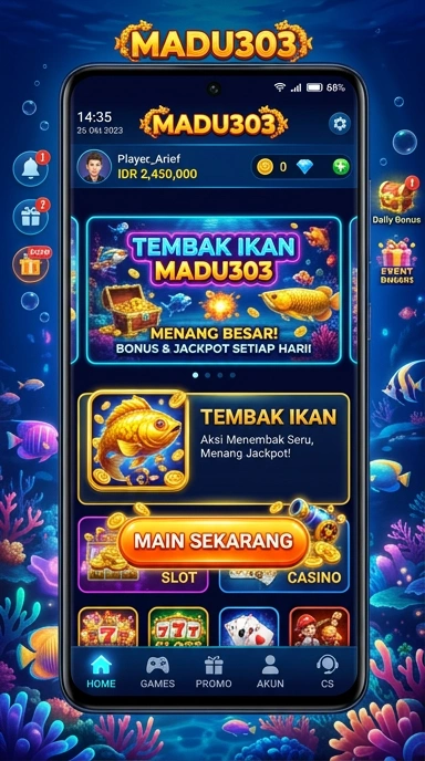 Tampilan antarmuka aplikasi madu303 yang modern dan sederhana.